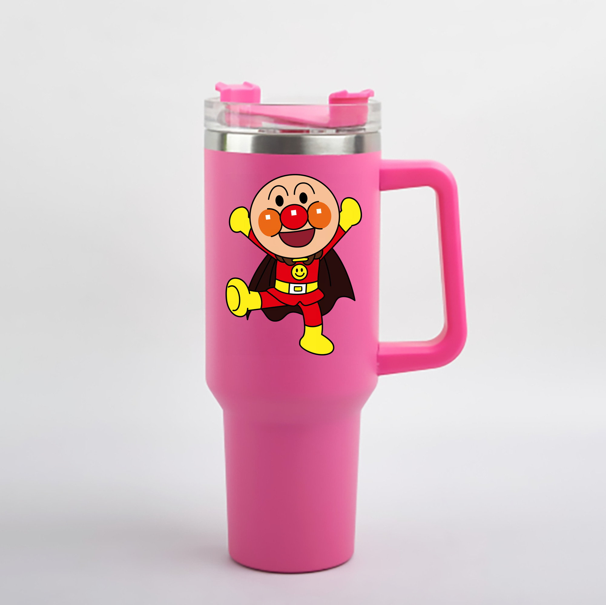 （画像用） アンパンマン Anpanman 1200mL車用タンブラー - クリスタルステッカー（プラスチックストロー付き）
